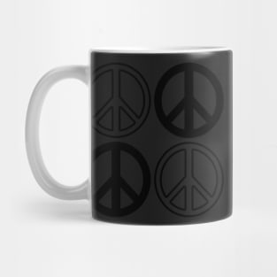 Gold and Black Peace Signs Pattern Mug